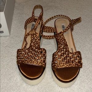 Billini Women's Brown Braided Platform Sandals